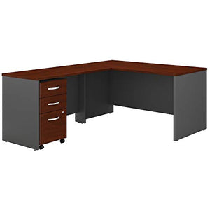 Bush Business Furniture Series C L Shaped Desk with Mobile File Cabinet - Hansen Cherry