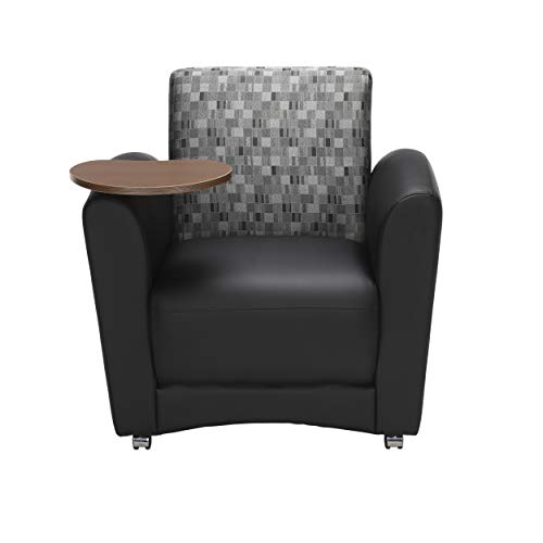 OFM InterPlay Series Single Seat Chair with Bronze Tablet, in Black/Nickel (821-N-606-BRONZ)