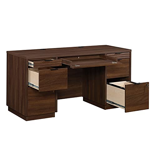 Sauder Worksense Palo Alto 60" Commercial Credenza - Spiced Mahogany Finish