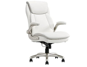 Generic Ergonomic High-Back Executive Chair, White Bonded Leather