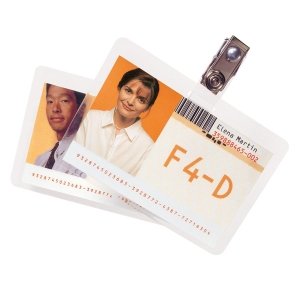 Swingline GBC UltraClear Thermal Laminating Pouches, ID Badge with Clips, 5 Mils, 2.6" x 3.8", Pack of 25