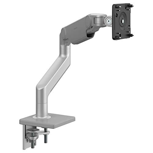 Humanscale M8.1 Adjustable Monitor Arm with Two Piece Clamp Mount and Base - Silver M81CMSBTB