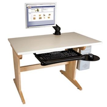 Diversified Woodcrafts CDTC-60 UV Finish Solid Maple Wood Art/CAD System Table with Trays and Holder, Plastic Laminate Top, 48" Width x 30" Height x 36" Depth