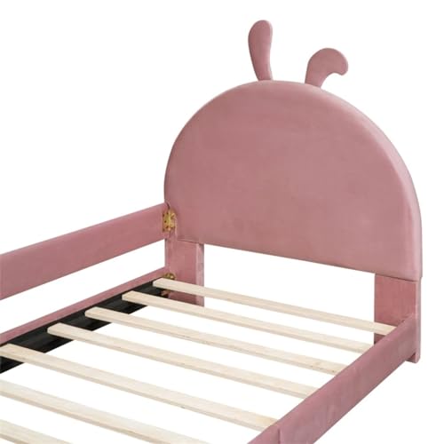 Twin Size Daybed with Rabbit Ear Shaped Headboard, Upholstered, Sturdy Frame - Little Bedroom