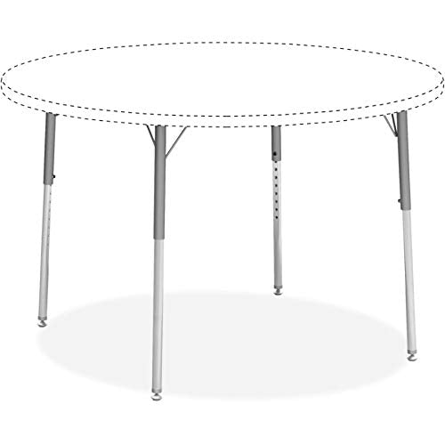 Lorell Classroom Activity Table Standard Height Adjustable Kit Leg, Chrome, Silver Mist