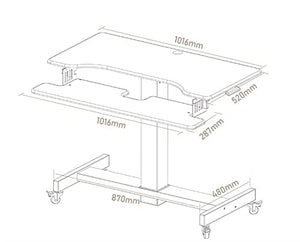 SMSOM Mobile Standing Desk with Sliding Keyboard Tray, Height Adjustable, Black