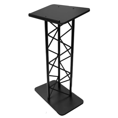 SMuCkS Black Podium Lectern Desk with Metal Stand