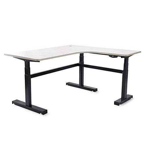 OUTO Electric Lifting Desk The l-Shaped Wireless Remote Control Electric Lifting Desk Standing Desk Memory Desk Learning to Write (White)(Without top Panel)