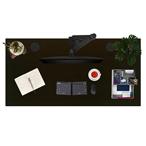 UPLIFTDESK Black Bamboo Standing Desk 60x30 inch 2-Leg V2 C-Frame (Gray)