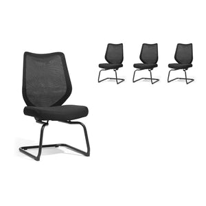 FYLICA Office Guest Chairs with Sled Base (Set of 4, Black)