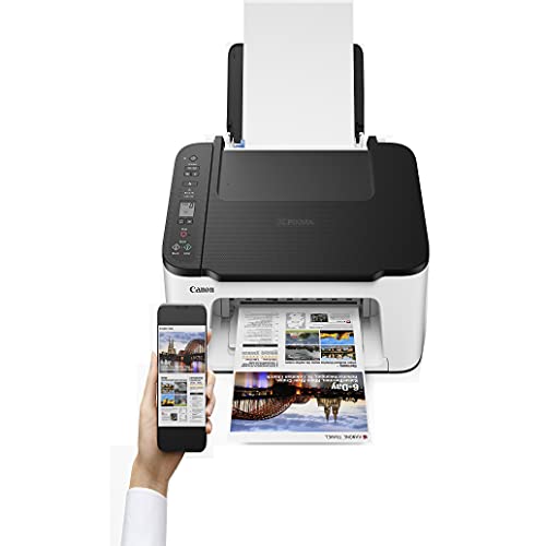 Canon PIXMA TS Series Wireless All-in-One Color Inkjet Printer, White - Print, Scan, Copy - 4800 x 1200 dpi, Borderless Printing