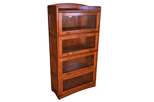 Mission Craftsman Style Quarter Sawn Oak 4 Stack Barrister Bookcase
