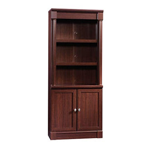 Sauder Palladia Library with Doors, Select Cherry Finish, 29.37" x 13.90" x 71.85