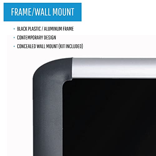 MasterVision MVI Series Black Foam Soft-Touch Notice Bulletin Board, Wall Mounting Push Pin Board, 48" x 96",