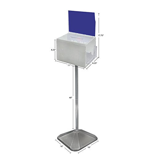 White Extra Large Suggestion Box w/Pocket, Lock & Keys 11"wx8.25"dx8.25"h