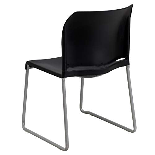 Flash Furniture HERCULES Series 5 Pack Black Stack Chair - 880 lb. Capacity