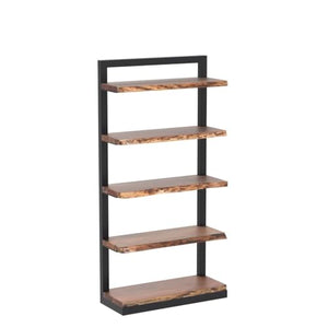 Jofran Inc. Acacia Hardwood Live Edge Bookcase, 5 Shelf, 35''Wx14''Dx71''H, Natural Finish