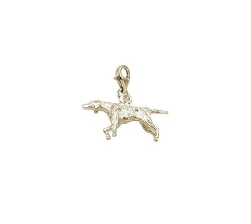 Rembrandt Charms 14K Yellow Gold Pointer Dog Charm with Lobster Claw Clasp