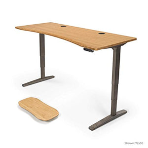 UPLIFT Desk V2 Bamboo Standing Desk with 1" Thick Carbonized Bamboo Curve Desktop, Height Adjustable Frame (Industrial), Adv. Memory Keypad & Wire Grommets (Black), Bamboo Motion-X Board (72" x 30")