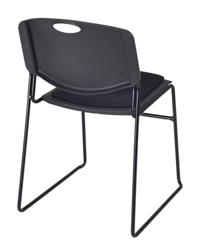 Romig Zeng Padded Stacker Chair, 12 Pack, Black