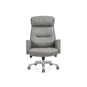 Generic Managerial Executive Ergonomics Office Chair with Fixed Armrest - Cowhide Grey