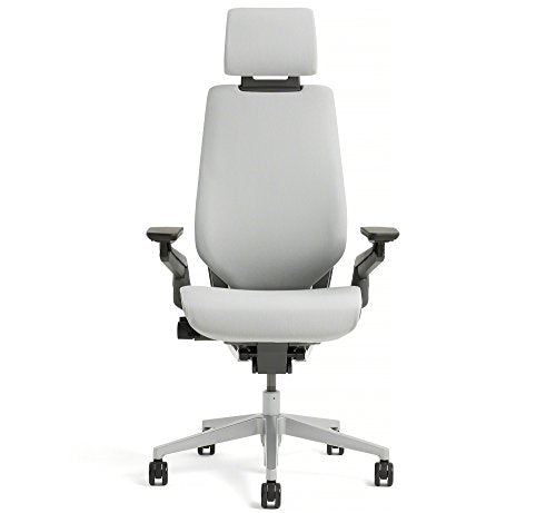 Steelcase Gesture Office Desk Chair with Headrest Cogent Connect Graphite Fabric Standard Black Frame Hard Floor Caster Wheels Hard Floor Caster Wheels