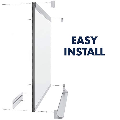 Quartet Magnetic Whiteboard, White Board, Dry Erase Board, 4' x 3', Silver Aluminum Frame, Prestige 2 Total Erase (TEM544A)