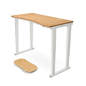 UPLIFTDESK Bamboo Curve Electric Standing Desk V2 (White, 60 x 30 inch)