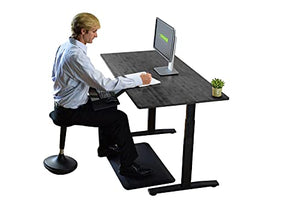 Rise UP Dual Motor Electric Standing Desk 48x30" Black Bamboo Desktop Premium Ergonomic Adjustable Height sit Stand up Home Office Computer Desk Table Motorized Powered Modern Furniture Small Standup