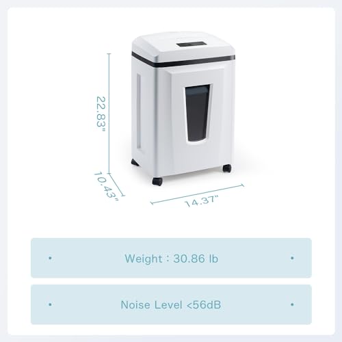 Kitnery Micro Cut Paper Shredder: High Security Heavy Duty Shredder for Home Office, 6 Sheets, 56dB, 6 Gal Bin