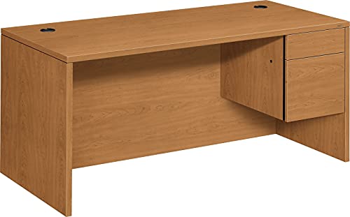 HON 10500 Series Right Pedestal Desk, 66"x30"x29-1/2", Harvest