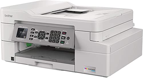 Brother MFC-J805DWA INKvestment Tank All-in-One Wireless Color Inkjet Printer, White - Print Copy Scan Fax - 12 ppm, 6000 x 1200 dpi, Auto 2-Sided Printing, up to 1-Year of Ink in-Box, Printer Cable