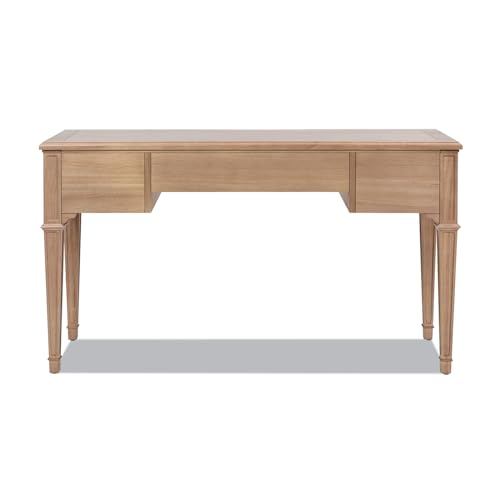 Jennifer Taylor Home Dauphin 55" 3-Drawer Wood Executive Desk, Natural Brown