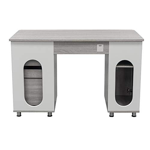 Techni Mobili Complete Workstation Computer Desk with Storage - Grey