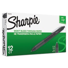 Sharpie 1753178 Porous Point Retractable Permanent Water Resistant Pen Black Ink Fine