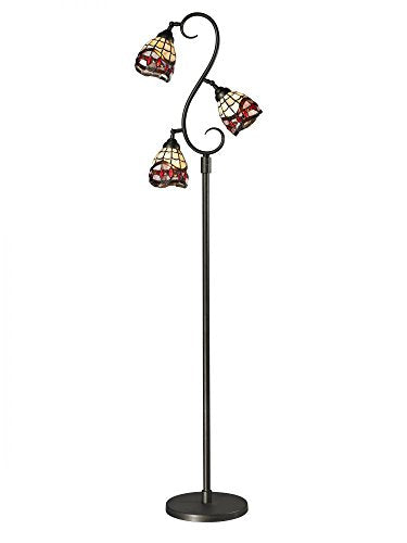 Dale Tiffany TF12408 Fall River 3-Light Floor Lamp, 14.0" x 14.0" x 12.0", Dark Bronze