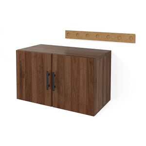 UPLIFTDESK MoPac Storage Wall 6 (Walnut) - Black Handles & Bases