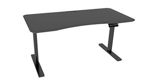 Ergo Elements Height Adjustable Electric Standing Desk with 60" Top 4 Memory Buttons LED Display, Black with Black Top