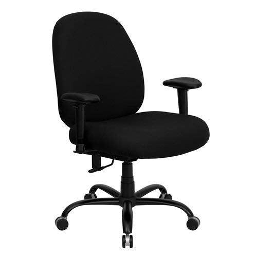Flash Furniture HERCULES Series Big & Tall 400 lb. Rated Black Fabric Executive Swivel Chair with Adjustable Arms