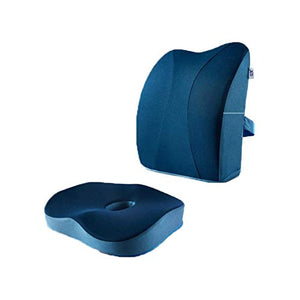HHWKSJ Memory Foam Seat and Lumbar Cushion Combo - Gel Infused - Coccyx & Tailbone Support