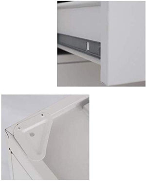 SHABOZ Desktop File Cabinet with Anti-Theft Lock, Steel Plate Drawer Storage Cabinet (Brown, 65x44x39cm)