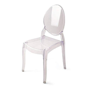 EventStable Clear Sofia Stacking Chairs - UV Protected Armless Commercial Dining Chairs - 100 Pack