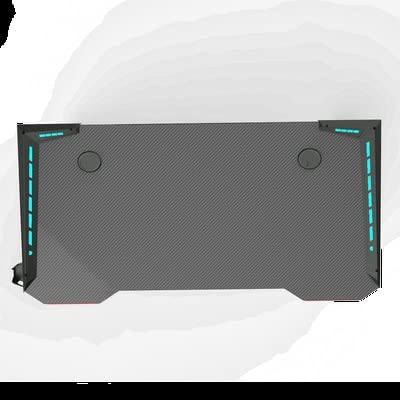 AAGAZA Black Gaming Table with Lamp Z Leg Adjustable Office Computer Desk