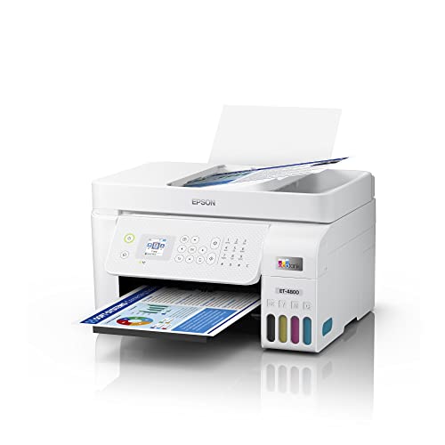 Epson Premium EcoTank 4800 Series All-in-One Color Inkjet Printer I Print Copy Scan Fax I Wireless Ethernet USB I Mobile & Voice-Activated Printing I 30-Sheet ADF I Print Up to 10 ppm I 1.44" LCD