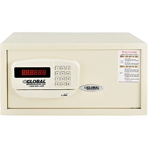 Hotel Safe Electronic Lock w/Card Slot, Keyed Differently, Off White, 18"Wx15"Dx9"H