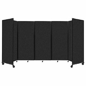 VERSARE Room Divider 360 Portable Partition Privacy Wall | Freestanding Office Dividers | Locking Wheels | 14' x 6'10" Black Sound Absorbing