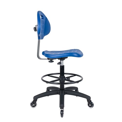 TAKE UR SEAT Deluxe Polyurethane Drafting Lab Stool Chair - Blue