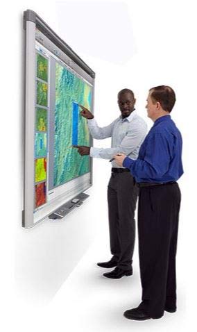 87” (7 feet Long by 4 feet Wide) Interactive whiteboard SBX885 and Projector for Collaborative presentations (SBX885 with Epson 575W Projector and Speakers)