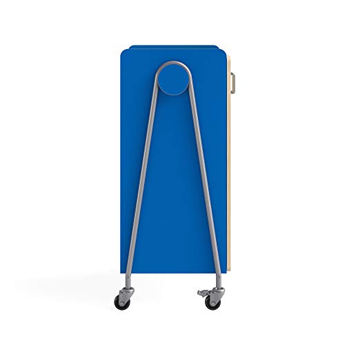 Safco Rolling Storage Cart with Magnetic Dry-Erase Back, Electric Blue, 48" H