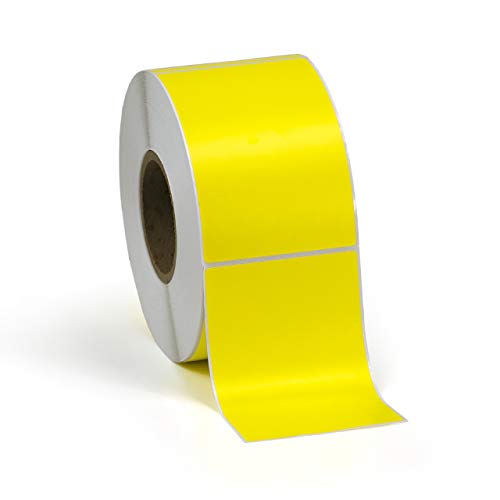 4" X 6" Direct Thermal Perfed Stickers Labels for Shipping Labels, Inventory, and Color Coding - 1000 Per Roll on 3" Core - Compatible with Zebra, Datamax, Sato, Intermec, and More (Yellow, 48 Pack)